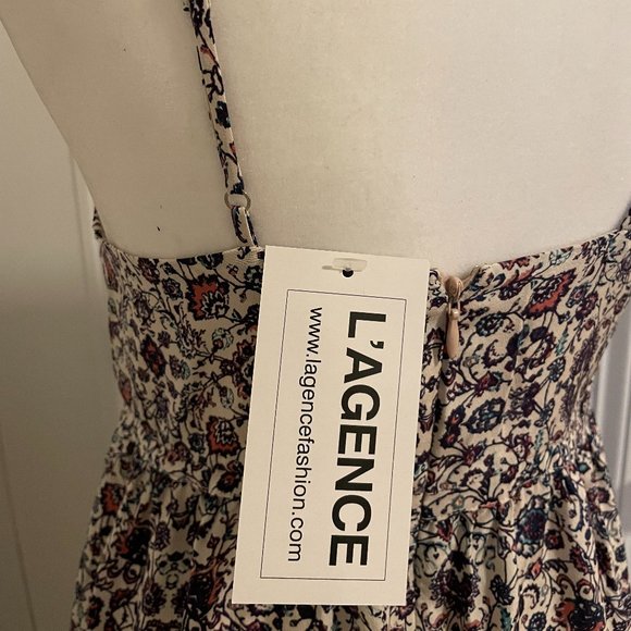 NWT L'AGENCE Floral Dress, Sz S - Picture 6 of 6